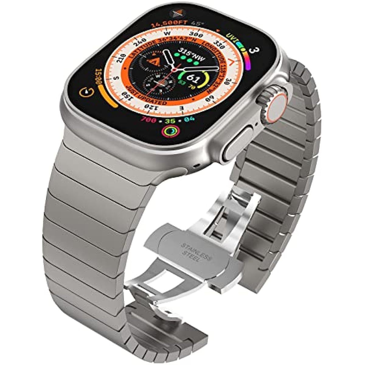 One Bead Bamboo Joint Butterfly Clasp Stainless smart Watch