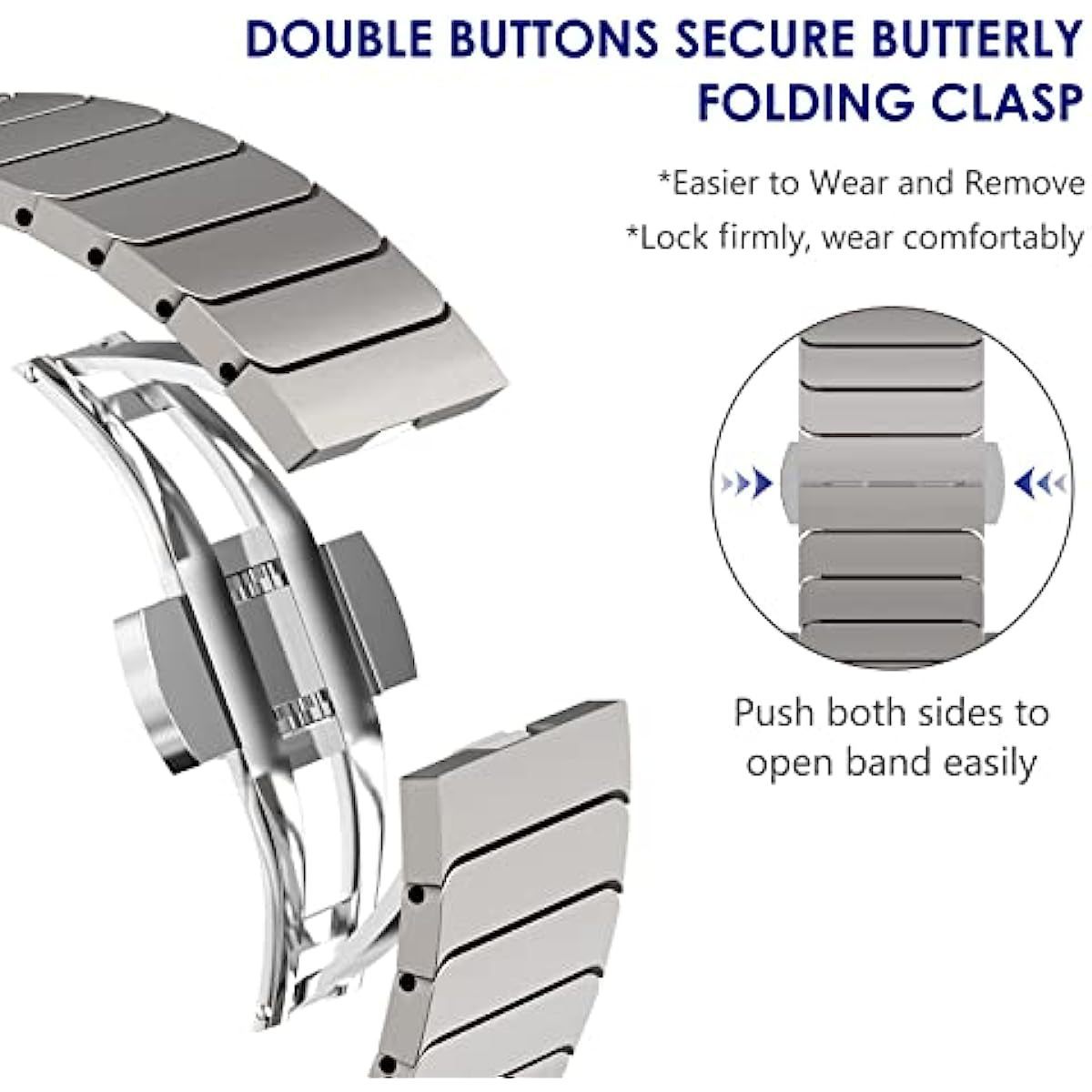 One Bead Bamboo Joint Butterfly Clasp Stainless smart Watch