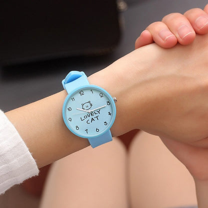 Cartoon Kids Quartz Watch Silicone Candy Color Student