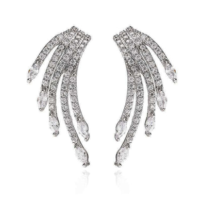 Angel Wing  Inlaid Temperament 925 Silver Stud Earrings