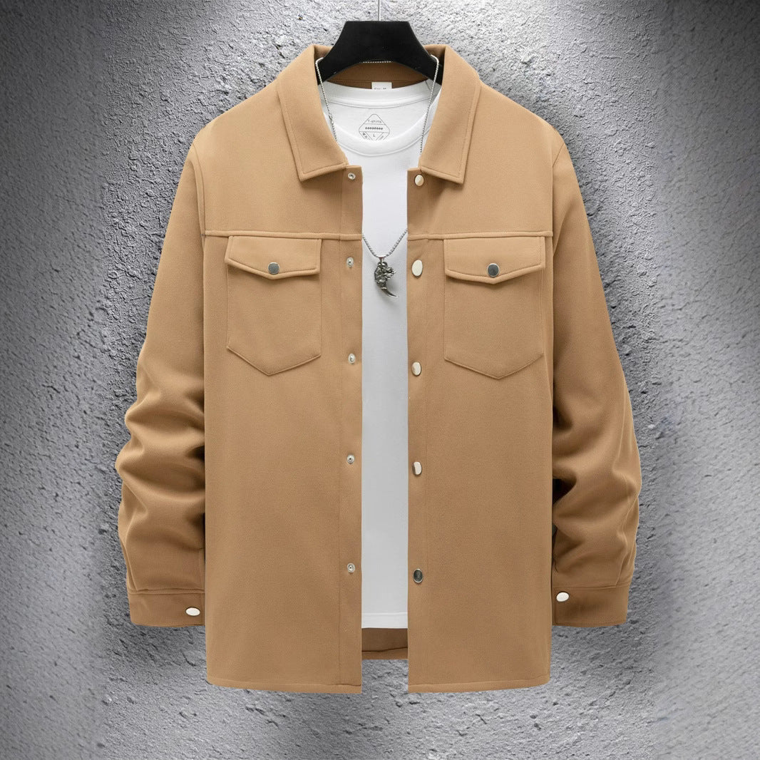 Men's Casual Spring And Autumn Solid Color Jacket Coat
