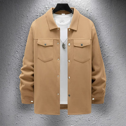 Men's Casual Spring And Autumn Solid Color Jacket Coat