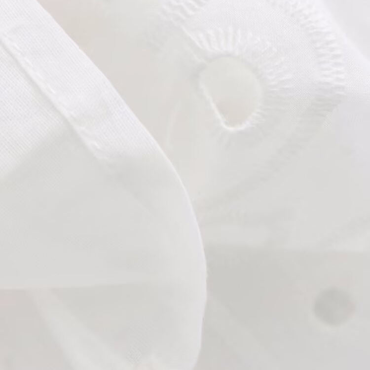 French Style Women's Hollow Embroidered Short Sleeve Dress