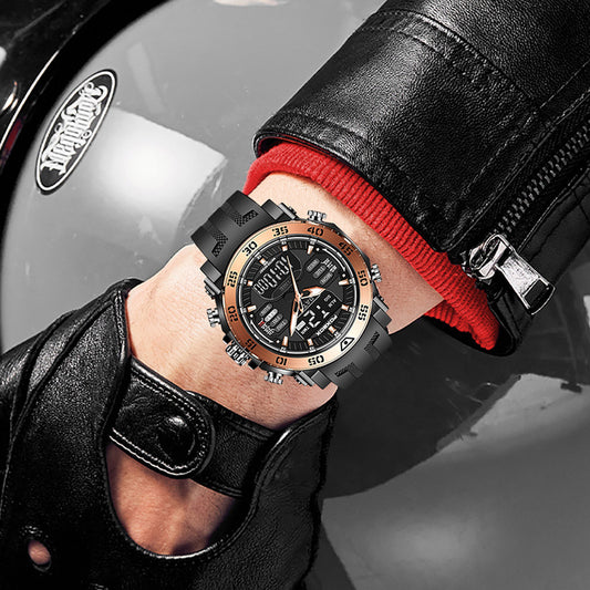 Electronic Dual Display Watch Luminous Multifunction