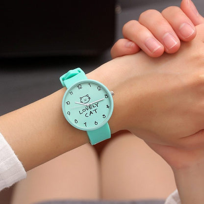 Cartoon Kids Quartz Watch Silicone Candy Color Student