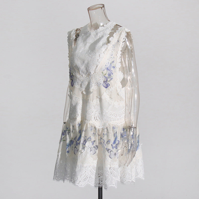Women's Short Printed Dress – Sleeveless Summer Casual Dress