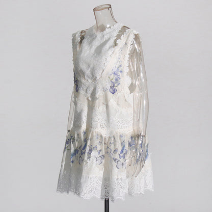 Women's Short Printed Dress – Sleeveless Summer Casual Dress