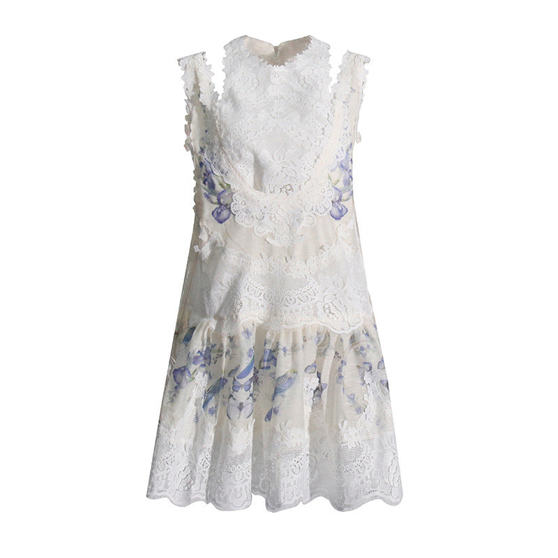 Women's Short Printed Dress – Sleeveless Summer Casual Dress