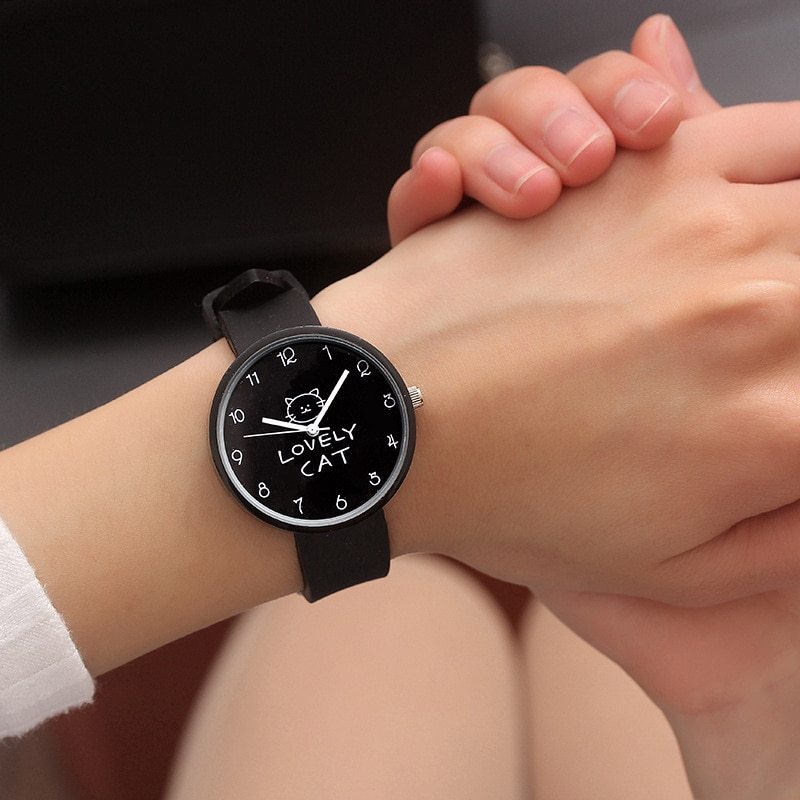 Cartoon Kids Quartz Watch Silicone Candy Color Student