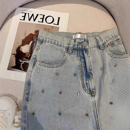 American Retro High-end Fashionable Chic Loose Light Color Mop Trousers