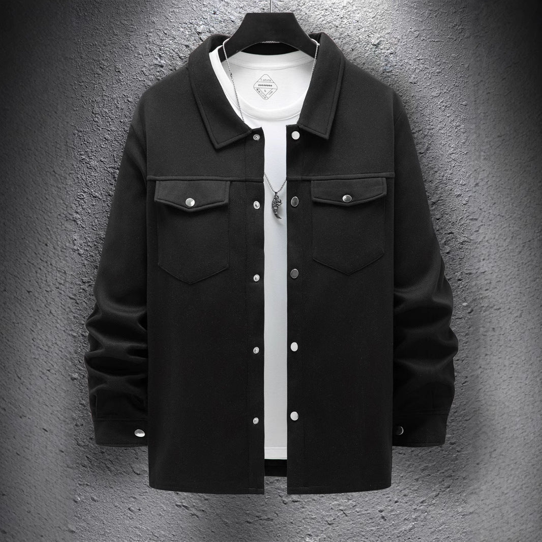 Men's Casual Spring And Autumn Solid Color Jacket Coat