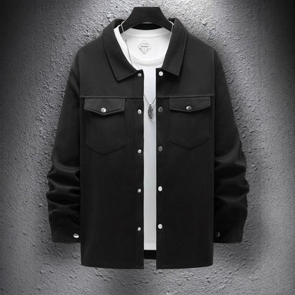 Men's Casual Spring And Autumn Solid Color Jacket Coat