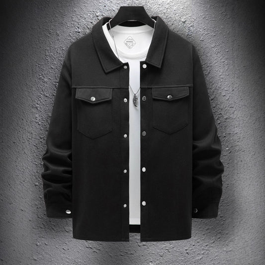 Men's Casual Spring And Autumn Solid Color Jacket Coat