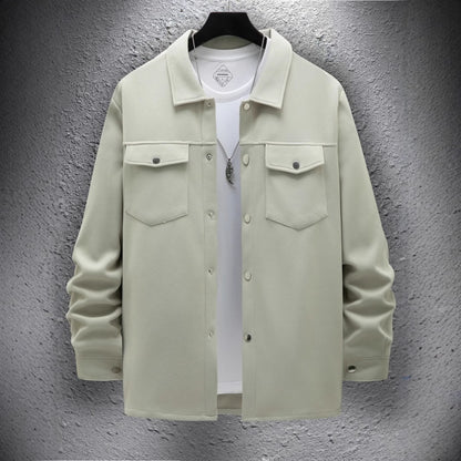 Men's Casual Spring And Autumn Solid Color Jacket Coat