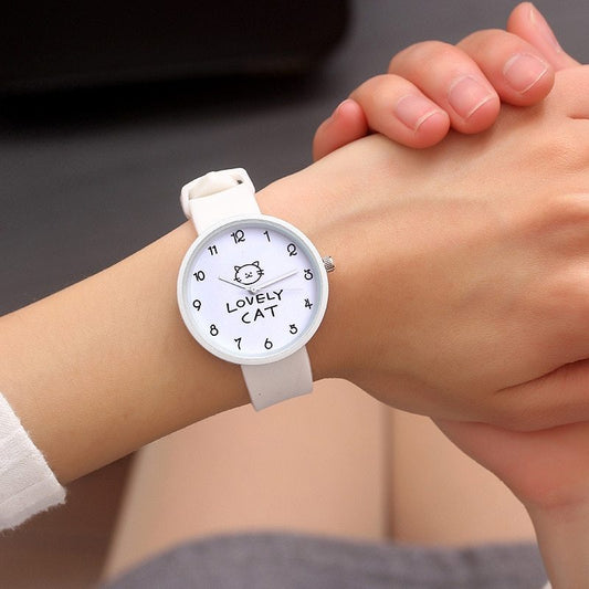 Cartoon Kids Quartz Watch Silicone Candy Color Student