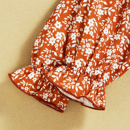 Infant Autumn Floral Chiffon Butterfly Cute Pastoral Style