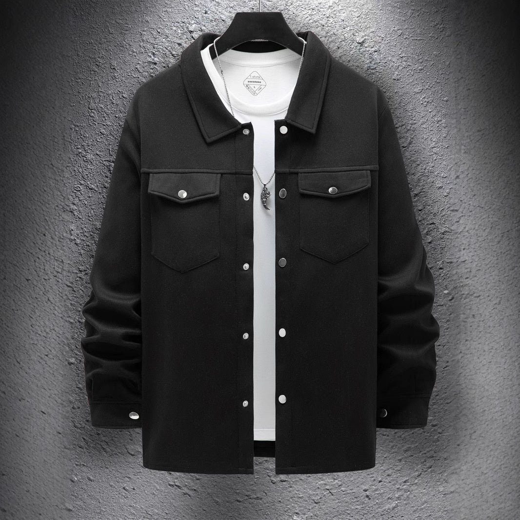 Men's Casual Spring And Autumn Solid Color Jacket Coat