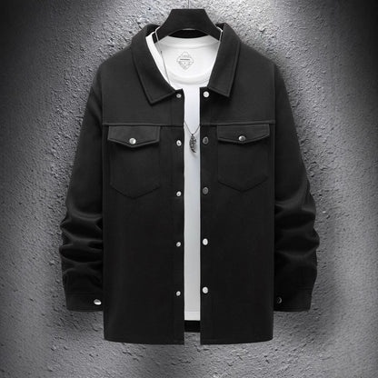 Men's Casual Spring And Autumn Solid Color Jacket Coat