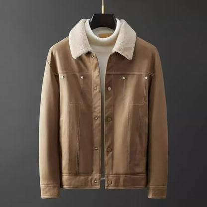 Suede Fabric Jacket Men's Short Autumn And Winter