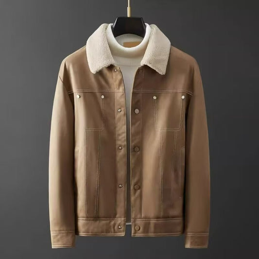 Suede Fabric Jacket Men's Short Autumn And Winter