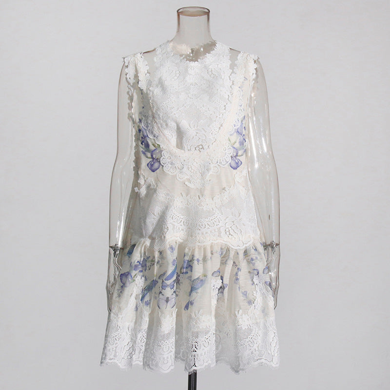 Women's Short Printed Dress – Sleeveless Summer Casual Dress
