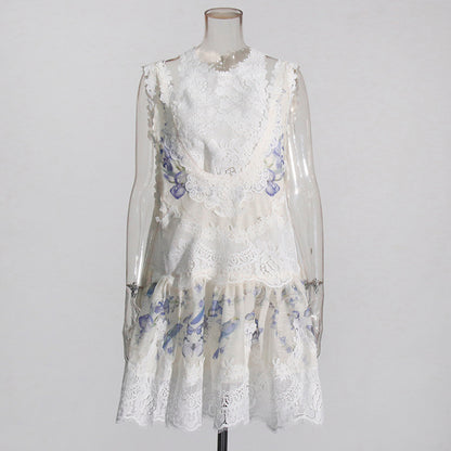 Women's Short Printed Dress – Sleeveless Summer Casual Dress