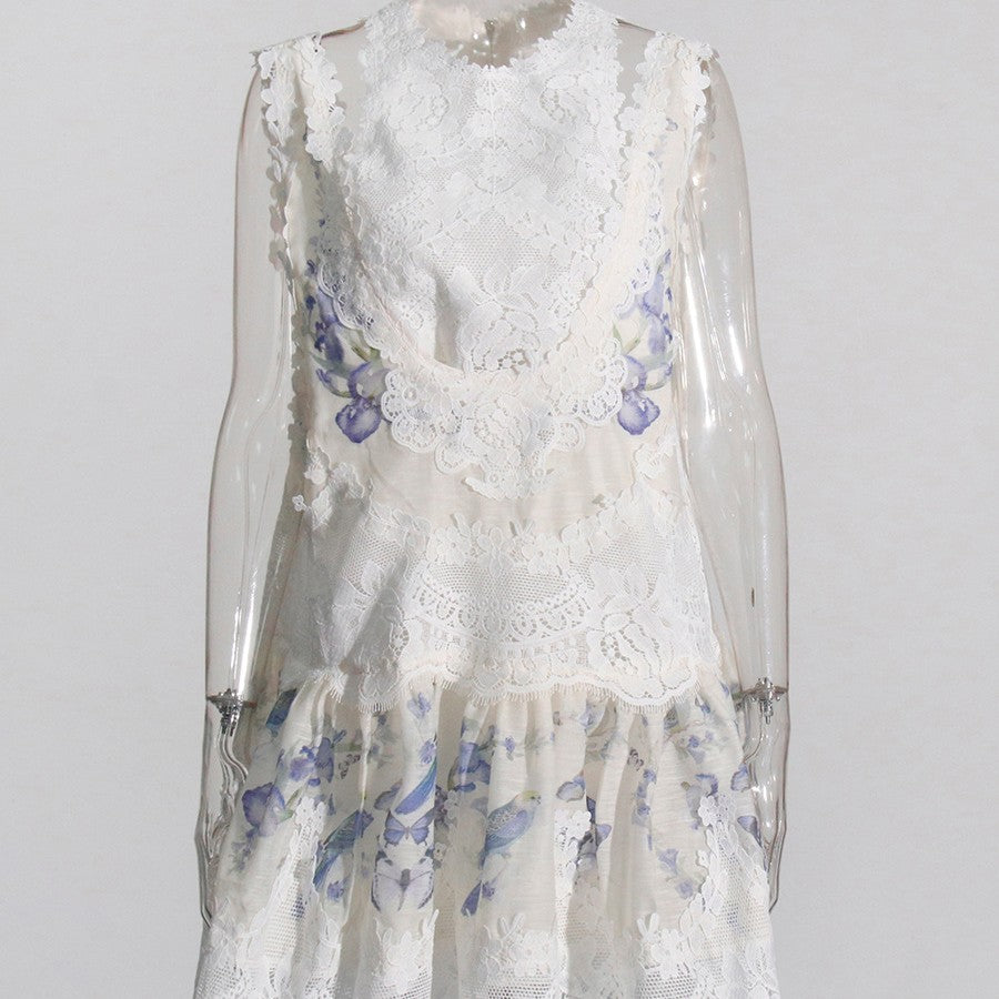 Women's Short Printed Dress – Sleeveless Summer Casual Dress