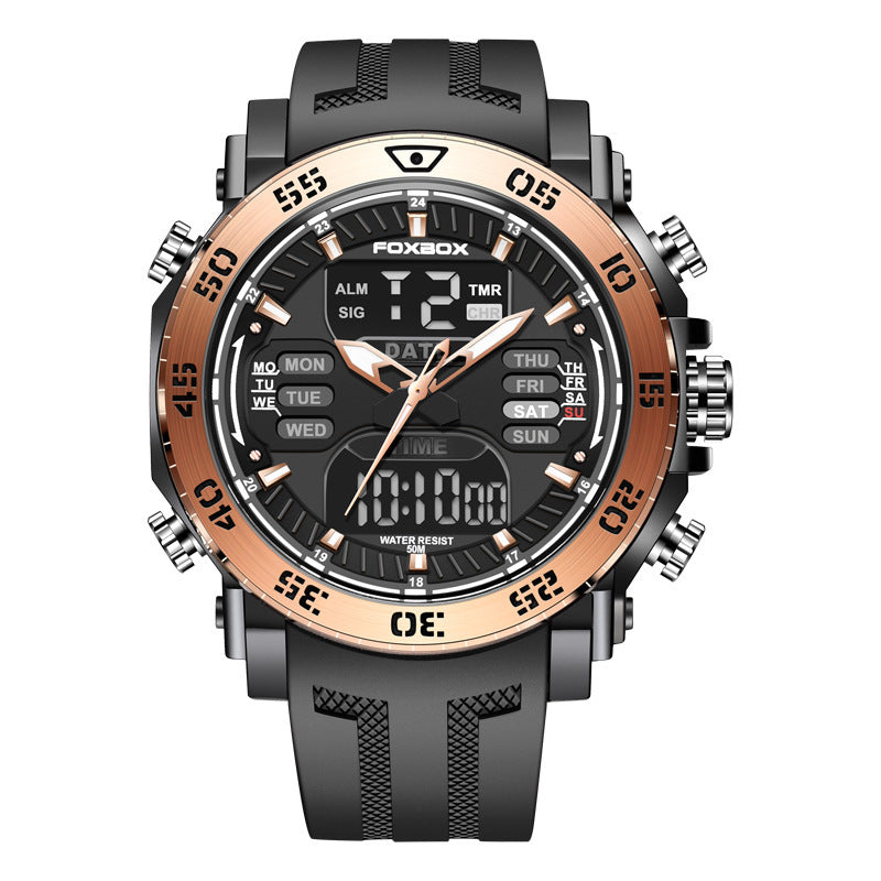 Electronic Dual Display Watch Luminous Multifunction