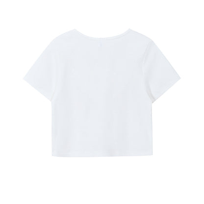 Women's Gray Slim Fit T-Shirt – Short Sleeve Casual Summer Top