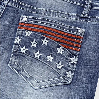 Women's High Waist Strappy Back Flare Jeans – Slim Fit Y2K Cut-Out Denim