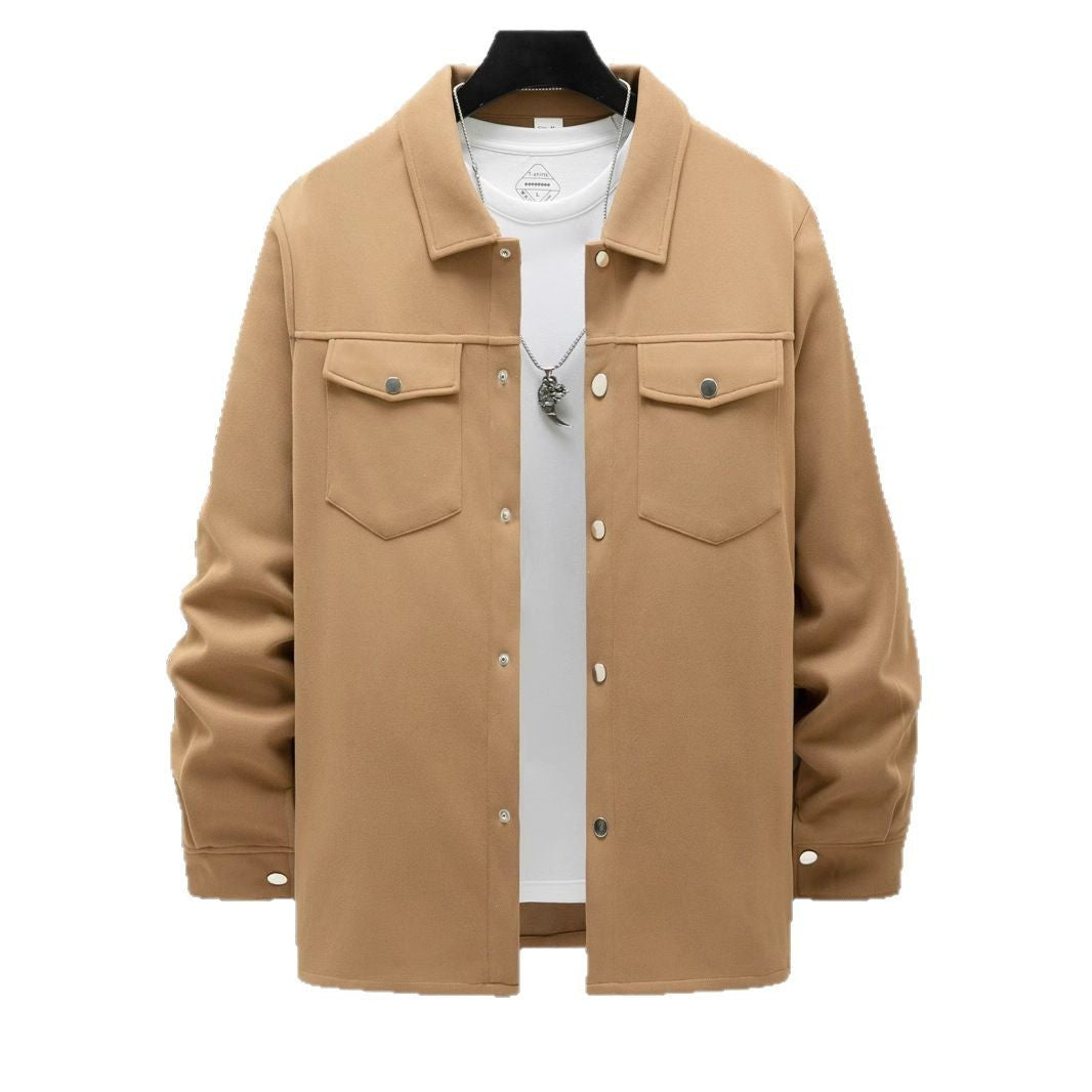 Men's Casual Spring And Autumn Solid Color Jacket Coat