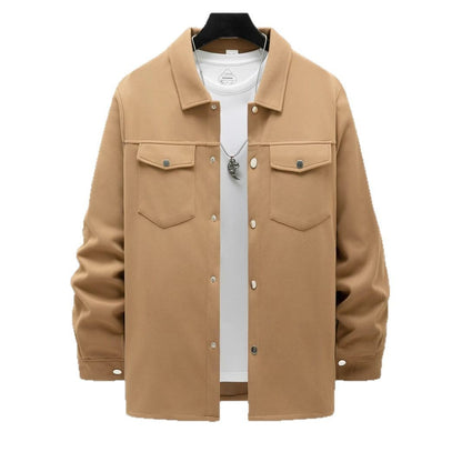 Men's Casual Spring And Autumn Solid Color Jacket Coat
